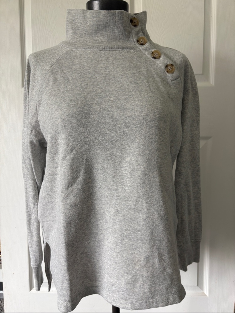 Cozy JCrew Button-Neck Pullover